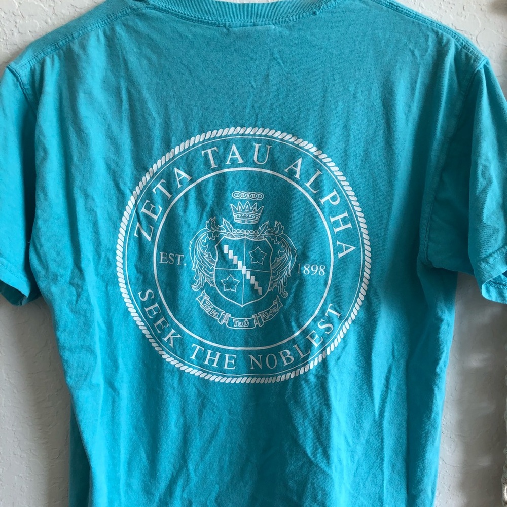 Blue Panhellenic ZTA tee comfort colors